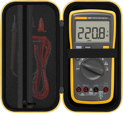 Carrying Case for Fluke 15B+/17B+/Fluke 101/117/115/116/114/113/177/179/233/106/107 Multimeter Testers and Accessories, Multimeter Storage Bag Organizer Box -Black (Case Only)