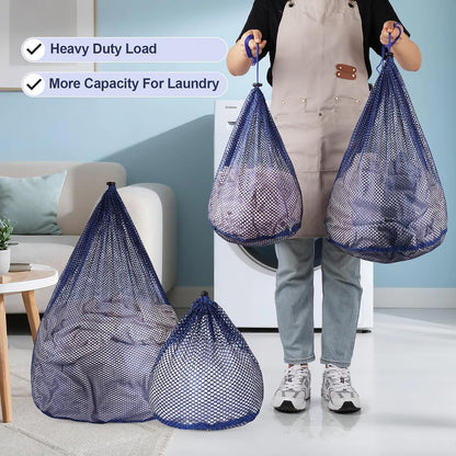 3 Pack XXL Mesh Laundry Bags for Delicates, Extra Large Laundry Wash Bags for Clothes,Bed Linen,Toys with Drawstring Closure Sturdy(3 XXLarge 28 x 26 Inches)