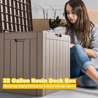 150 Gallon Waterproof Outdoor Storage Box,Resin Deck Box,Lockable Outside Storage Box Container for Patio Furniure,Garden,Tools (150 Gallon,Black)