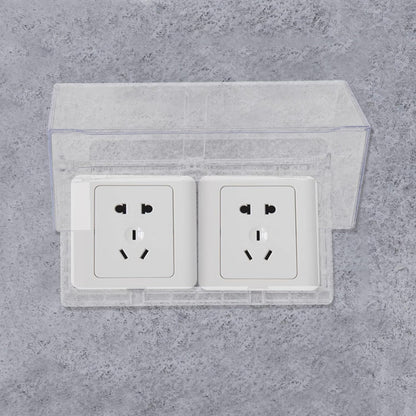 DOITOOL Waterproof Socket Protective Cover Sticky Style Double-Position Thickened Outlet Cover Weatherproof Socket Box for Home Kitchen Bathroom Easy Installation 7.95X4.76X2.95 Inch