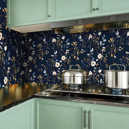 Peel and Stick Wallpaper, Soft Wildflower Botanical Contact Paper, PVC Vinyl Removable Wall Covering, Waterproof Easy-Clean, No Residue Renter Friendly, Neutral Decor, 39.4x17.3 in (Flowers2)
