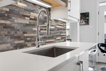 Yipscazo 2026 New Upgrade 11.34" X 11.57" Peel and Stick Backsplash, Stick on Backsplash Tiles for Kitchen, Bathroom, Fireplace (10 Sheets, Beige Rocks + Rose Gold)