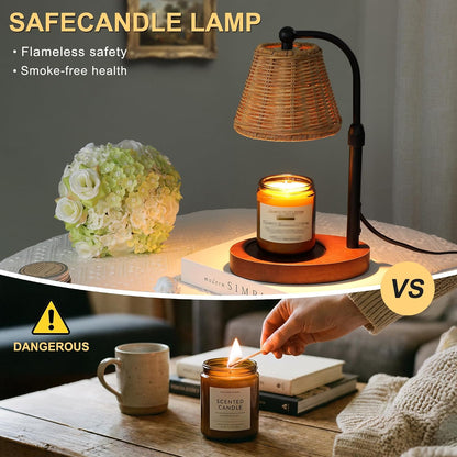 Candle Warmer Lamp with Timer Dimmer, Crystal Candle Lamp Birthday Gifts for Women, Mom, House Warming Gifts Wax Melt Warmer for Jar Candles with 2 Bulbs, Gold