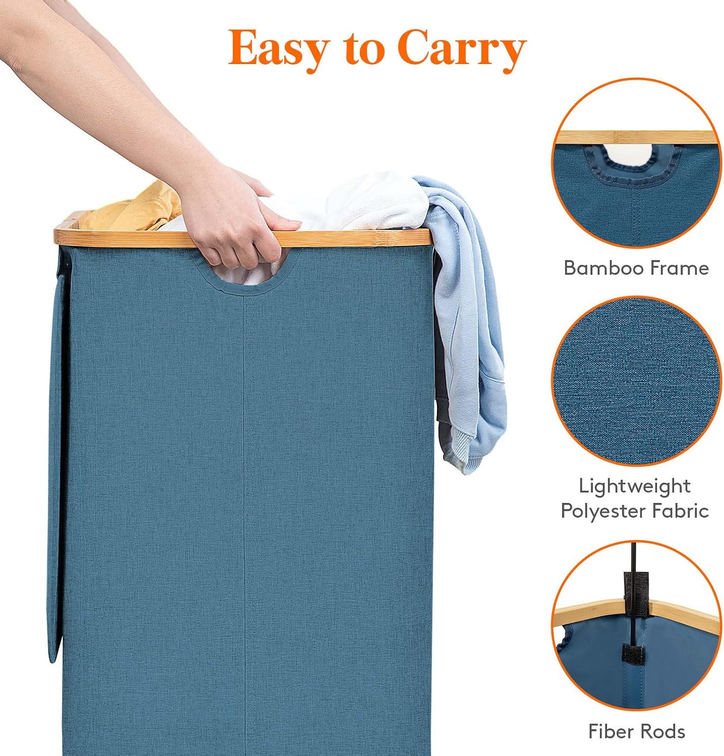 Lifewit 120L Laundry Basket with Lid, Clothes Hampers for Laundry with Bamboo Handles and 2 Removable Bag, Large Foldable Laundry Hamper for Bedroom, Bathroom, Dorm, Laundry Room, Beige