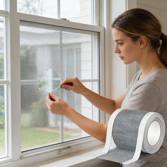 Window Screen Repair Tape, Strong Adhesive Screen Patch, Fiberglass Screens Tape Mesh Repair for Covering Window or Doors Pet Mesh Cage Tears Holes Ideal for Home, Apartment, Dorm