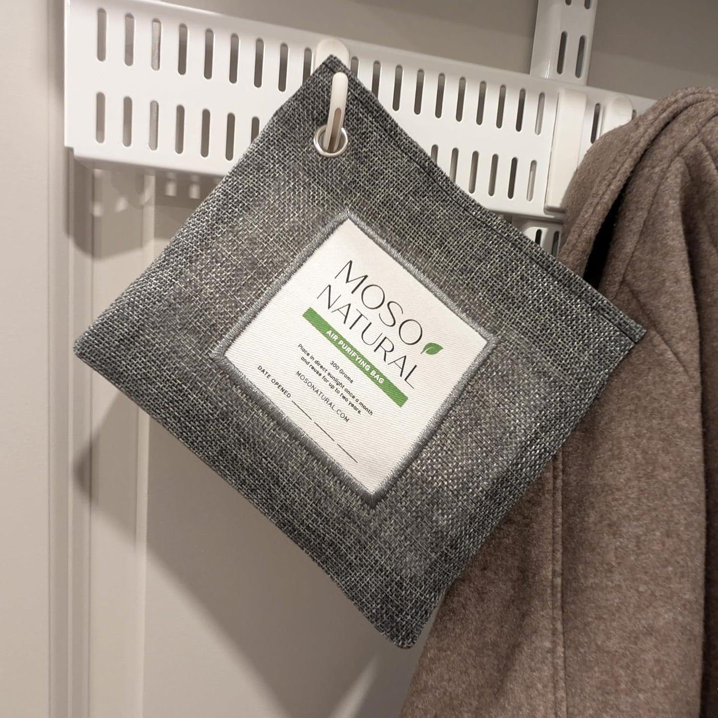 Moso Natural Air Purifying Bag 300g (2 Pack) Premium Charcoal Odor Absorber & Deodorizer for Closets, Bathrooms & Small Spaces — Lasts 2 Years, Pet Odor Eliminator for Home, Unscented Bamboo Charcoal