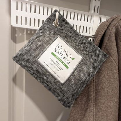 Moso Natural Air Purifying Bag 300g (2 Pack) Premium Charcoal Odor Absorber & Deodorizer for Closets, Bathrooms & Small Spaces — Lasts 2 Years, Pet Odor Eliminator for Home, Unscented Bamboo Charcoal