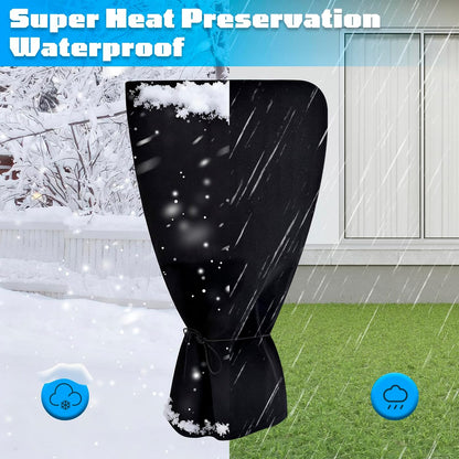 Outdoor Faucet Cover for Winter - 24.5"x13.5" Electric Heated Aluminum Foil Winter Freeze Protection, Waterproof Heating Spigot Hose Bib Cover, Insulated Water Pipe Heater Tape for Garden Lawn Outside