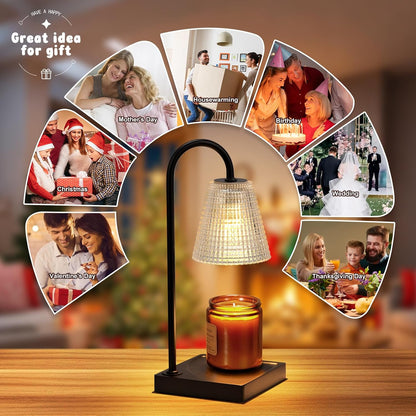 Hong-in Candle Warmer Lamp with Timer-Dimmable Adjustable Height Candle Lamp Warmer, Birthday Gifts for Women Mom Her, Housewarming Office Home Decor,Wax Warmer for Scented Wax Jar Candles