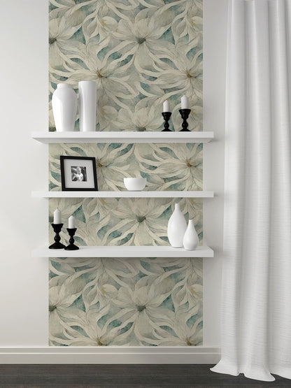 Peel and Stick Wallpaper Roll 17.5 x 216 Whispering Tales Design in Vinyl Sticker Paper for Accent Panels, Bedroom, Kitchen, Office or Shelf Liner