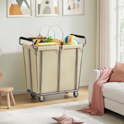 Gewudraw Large laundry hamper with Wheels, 3 Bag Big Rolling Laundry Hamper Sorter Cart, Extra Large Laundry Clothes Hamper, Heavy Duty Laundry Basket Organizer for Laundry Room,Bathroom,Black