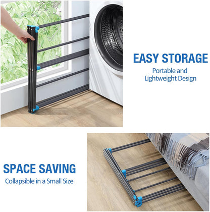 APEXCHASER Extra Large Clothes Drying Rack, Foldable & Extendable Laundry Rack with Adjustable Size (20.87"-35.43" L), Space-Saving, Rust-Resistant Frame for Indoor/Outdoor Use, White