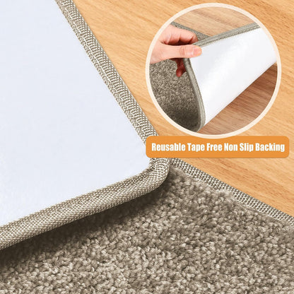 PURE ERA Carpet Stair Treads Tape Free Non Slip Indoor Stair Carpet Stair Protectors Pet-Friendly Non-Slip Skid Resistant Washable Reusable 8" x 30"(2 Pieces,Black)