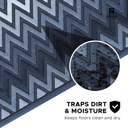 Extra Durable, Superior Absorption, Front Door Mat for Outdoor & Indoor - Welcome Mat for Entryway, Entrance, Patio, Porch - Waterproof, Non-Slip Backing, Coarse Fibers (Scales,17x29)