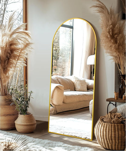 Delma Arched Mirror Full Length,Standing Mirror Full Body,Large Floor with Stand for Wall Entryway Door Bedroom Bathroom Living Room