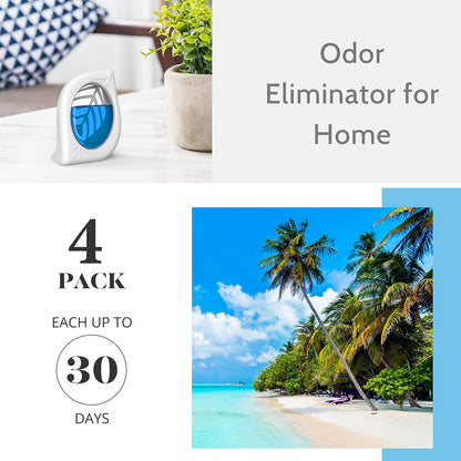 Air Freshener for Home, 4 Pack, Eucalyptus & Mint, Odor Eliminator for Small Area Closets Bathroom Pets Strong Odor, Up to 120 Days
