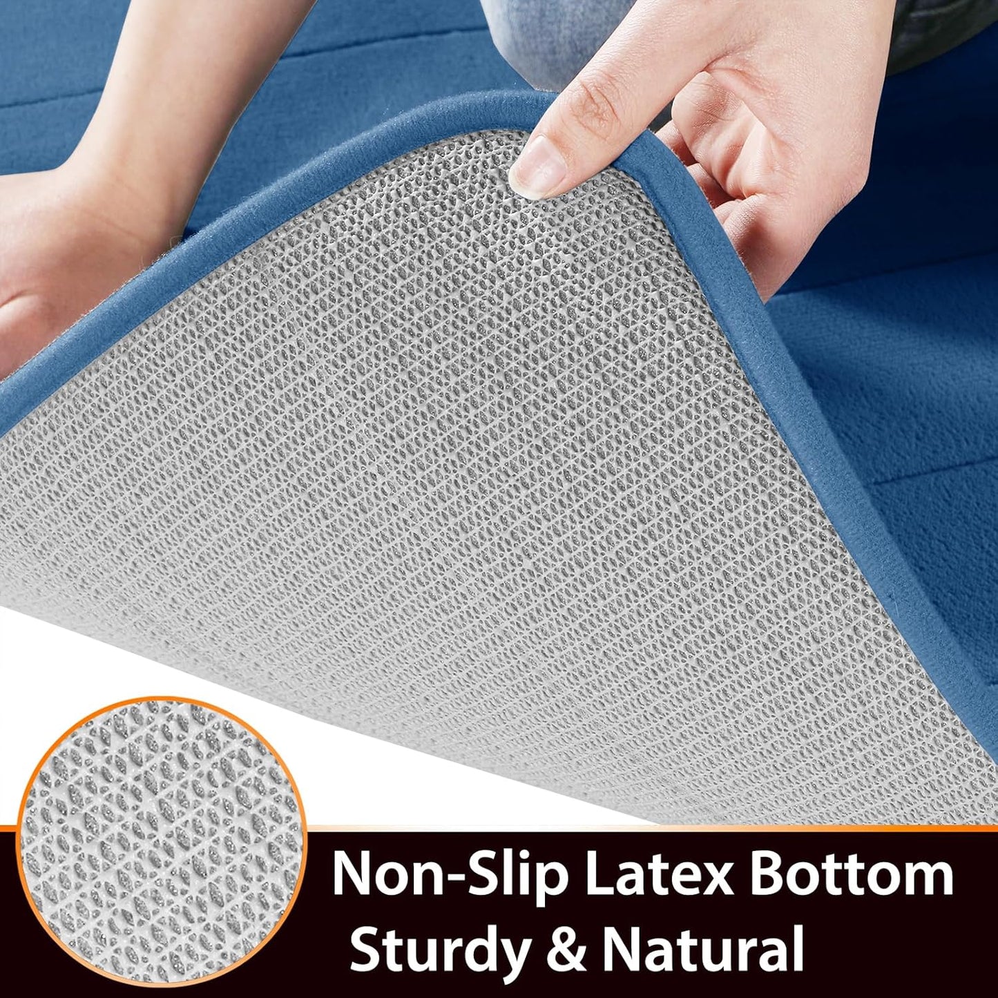 Yimobra Memory Foam Bath Mat, Super Soft Absorbent Bathroom Rug Non Slip, Quick Dry, Machine Washable Floor Carpet for Tub Shower, Home Decor Accessories, 24x17, Grey