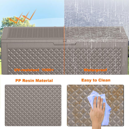 50Gal Outdoor Storage Box Anti-Theft Delivery Box Lockable Deck Box | Heavy-duty UV & weatherproof resin for secure parcel drop, patio cushion storage, garden tools & porch package organization