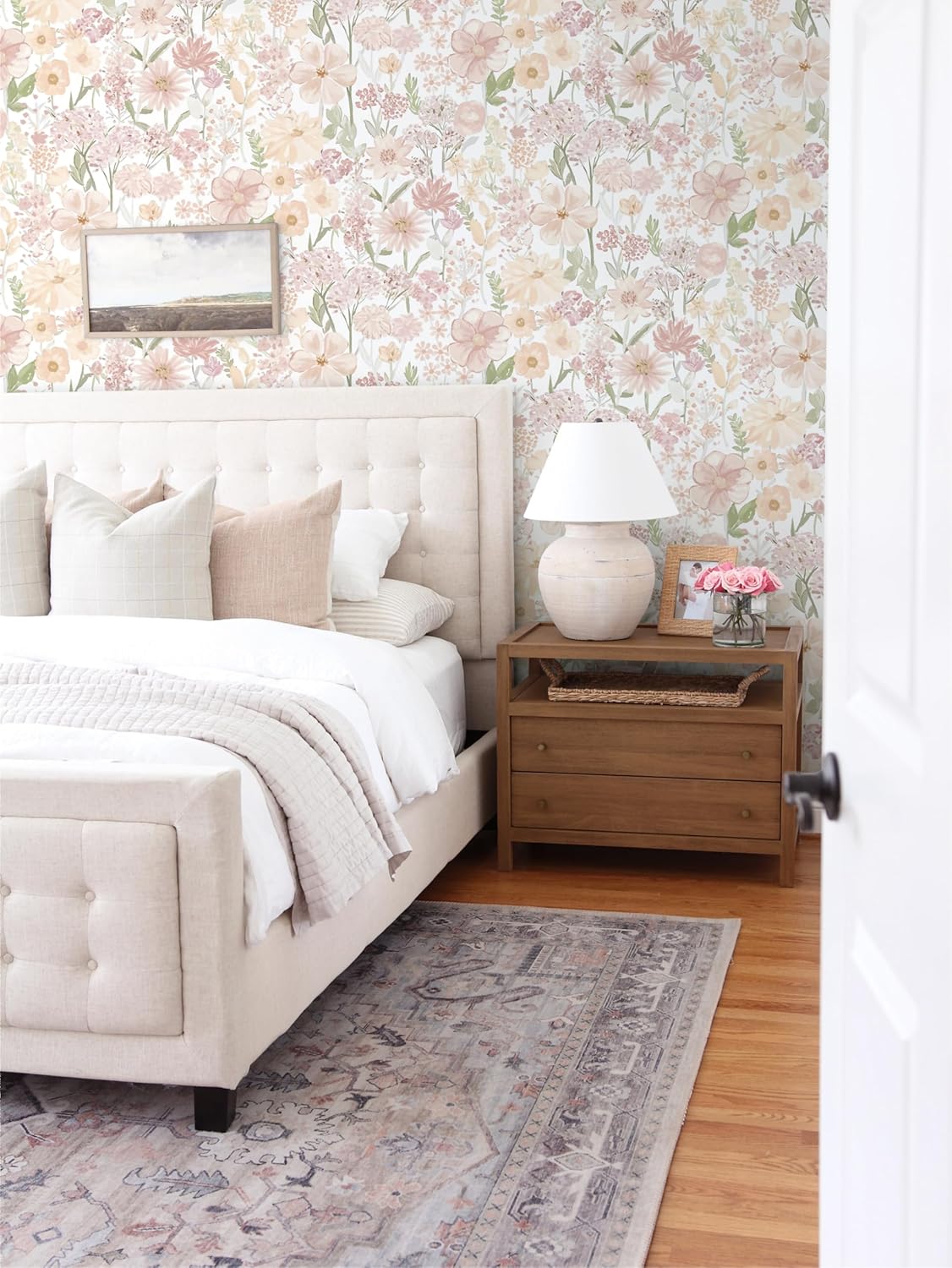 Heroad Boho Peel and Stick Wallpaper Beige Renter Friendly Wall Paper Peel and Stick Modern Contact Paper Neutral Geometric Wallpaper for Bedroom Bathroom Cabinets Decor Vinyl Waterproof 17.3"x78.7"