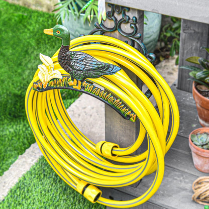 Sungmor Heavy Duty Cast Iron Garden Hose Holder | Water Hose Hanger Wall Mounted | Decorative Indoor Outdoor Hose Rack Reel | 50FT 75FT 100FT Water Hose Bulter Storage | Lovely Frog Metal Hose Stand