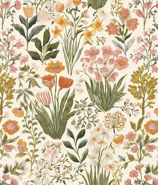 Orainege Floral Peel and Stick Wallpaper Boho Floral Contact Paper 16.9in x118.1in Vintage Flower Wallpaper Peel and Stick Self Adhesive Flower Contact Paper Botanical Decor for Bedroom Vinyl