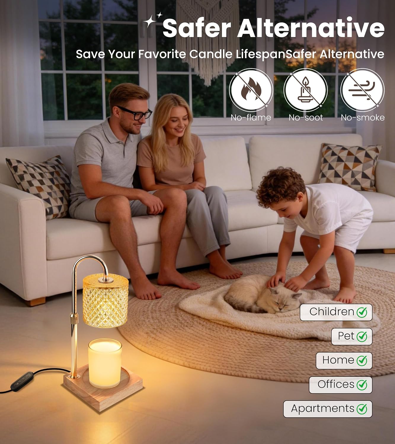 TigQiang Candle Warmer Lamp with Timer Dimmer, Birthday Gifts for Women Mom, House Warming Gifts, Elegant New Home Decor, Wax Warmer for Jar Candles, Heater Lamp for Scented Wax, Clear Glass