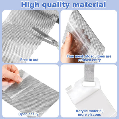 CroBlissful Extra Wide 5 inch x 20 ft Window Screen Tape Mesh Repair Strong Adhesive Waterproof Fiberglass Screen Repair Kit Patch for Window Door Tears Holes(Black)