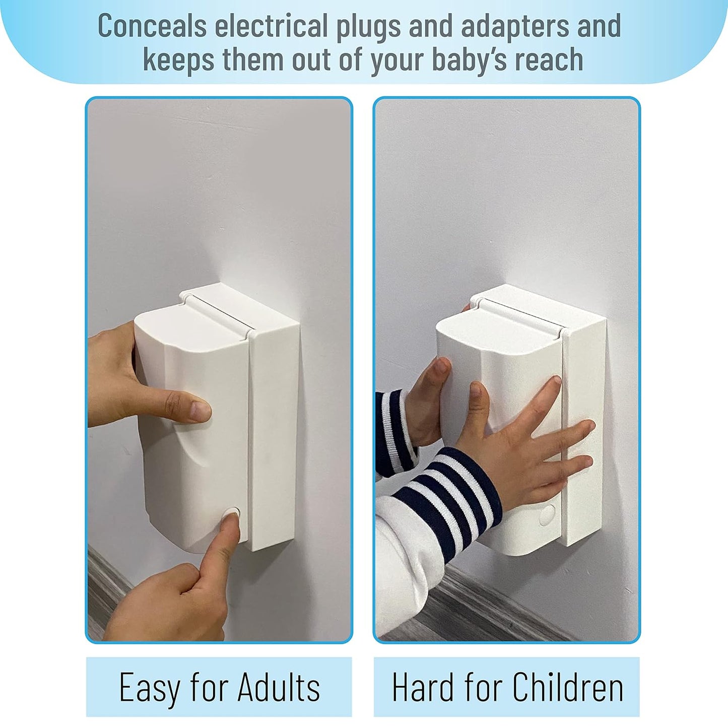 Bates Baby Safety Outlet Cover Box - Plug Covers for Electrical Outlets, Child Proof Outlet Cover, Socket Covers for Outlets