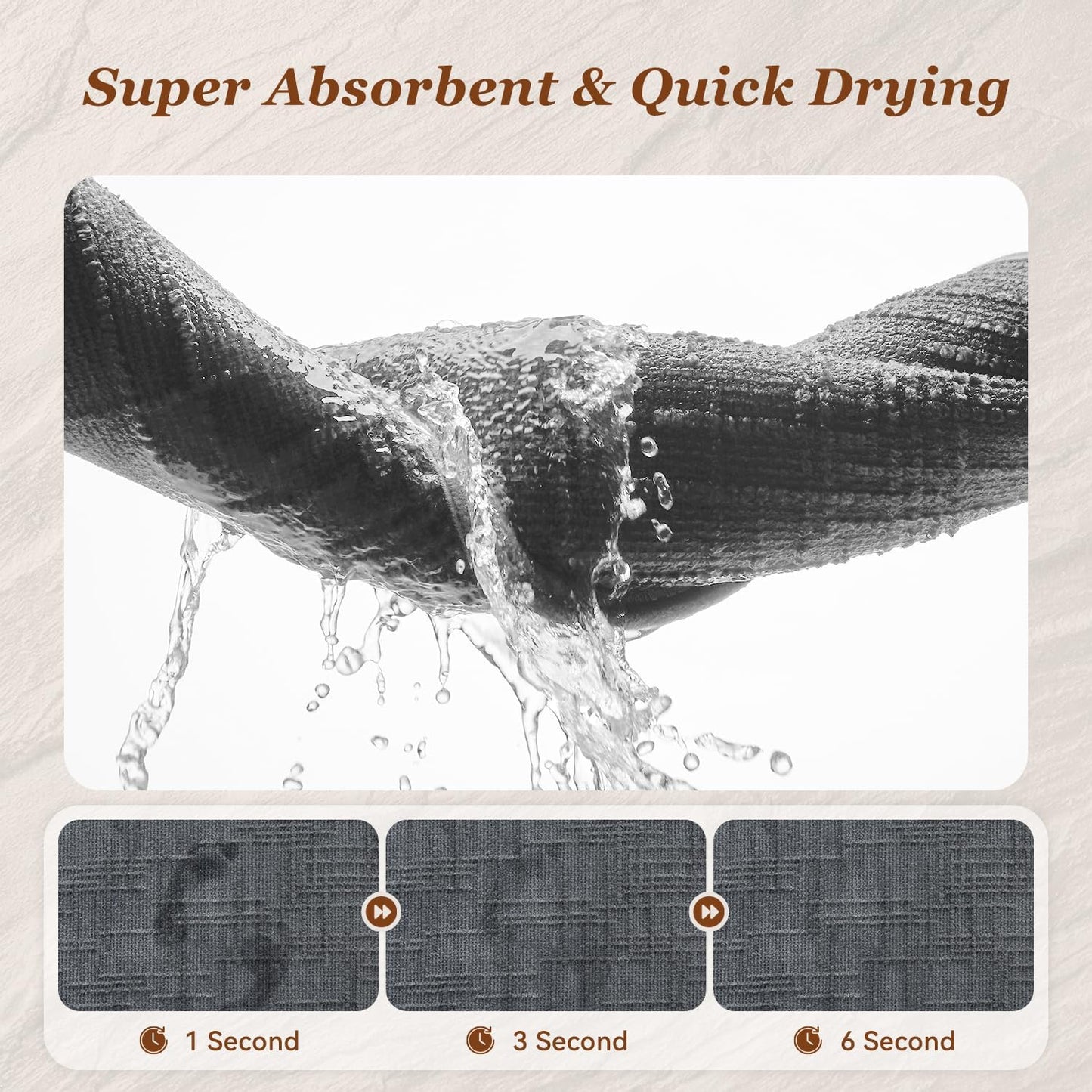 AMOAMI Bath Mat Non Slip Super Absorbent Quick Dry Bath Mats for Bathroom Floor Rubber Backing Washable Bathroom Rugs Modern Woven Jacquard Mat, Beside Tub Bath Rugs, 17" x 24", LightGrey