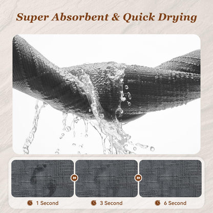 AMOAMI Bath Mat Non Slip Super Absorbent Quick Dry Bath Mats for Bathroom Floor Rubber Backing Washable Bathroom Rugs Modern Woven Jacquard Mat, Beside Tub Bath Rugs, 17" x 24", LightGrey