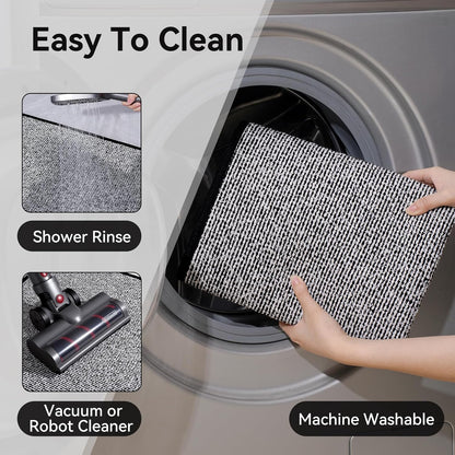 Non Slip Bath Mat with Rubber Backing, Absorbent Quick Dry Bath Rugs Washable, Thin Bathroom Rugs Fit Under Door for Bathroom Floor, Shower and Sink, 16"×24", Grey