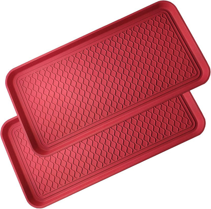 2 Pack Large Multifunctional Tray Mat Washable Indoor or Outdoor Tray Mat for Shoes Boots Plants Pots Paint Tins Pet Bowls Car Storage, 30 x 15 x 1.2 Inches