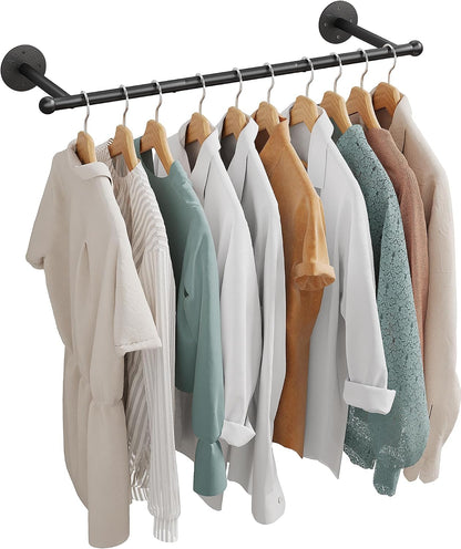 OROPY 33" Industrial Pipe Clothing Rack, Wall Mounted Clothes Rack | Closet Rods for Hanging Clothes, Multi-purpose Hanging Rod for Laundry Room, Bedroom and Closet Storage