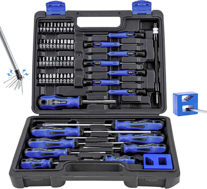 CARTMAN 59-Piece Precision Screwdriver Tool Set Magnetic Repair Storage Box | Precision screwdriver set with magnetizer for home, bicycle, office equipment, car repairs, electronics, and micro screw uses