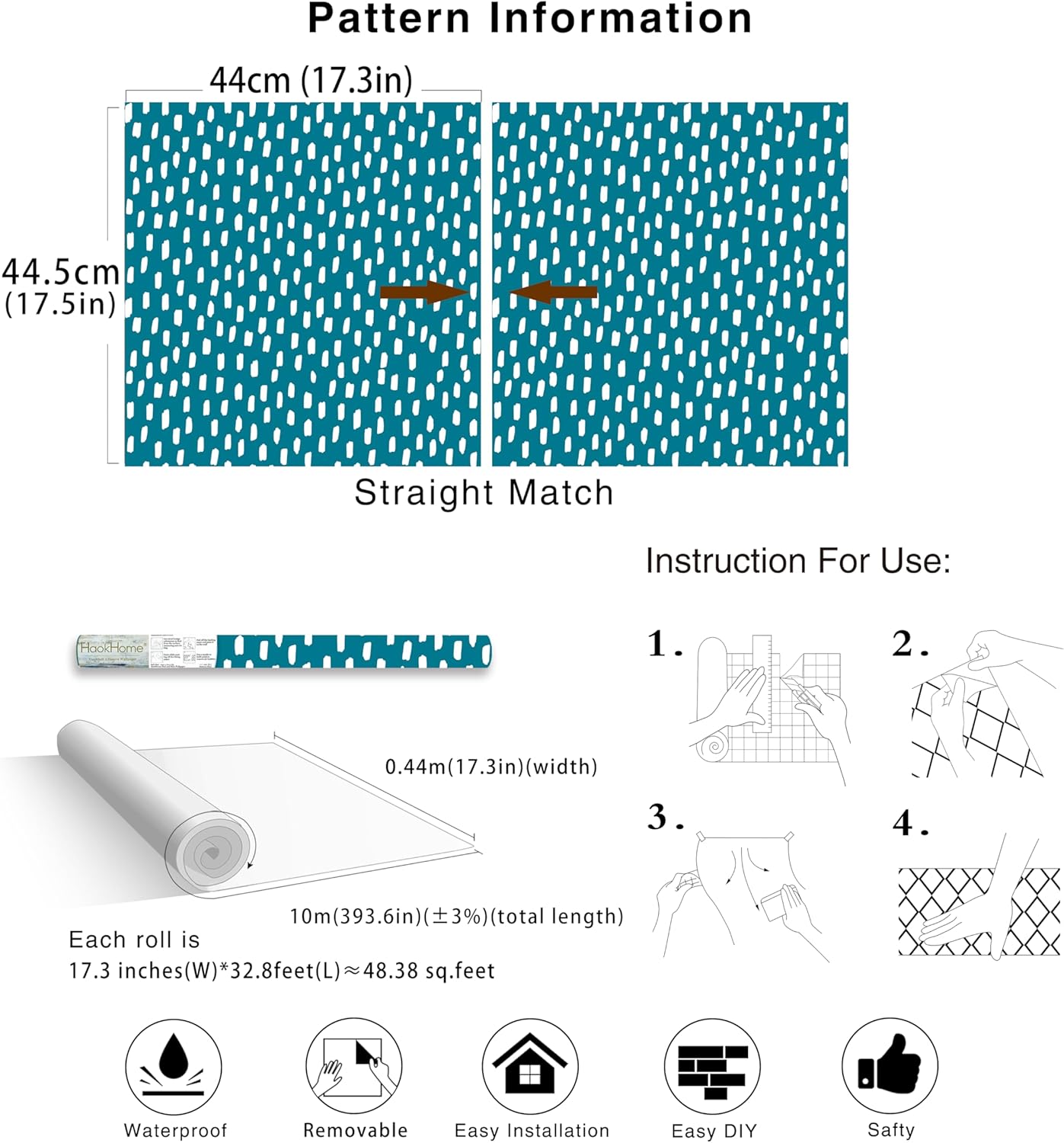 HAOKHOME Peel and Stick Wallpaper Boho Modern Dots Wall Paper Removable for Bathroom Caramel/White Contact Paper 17.3in x 9.8ft