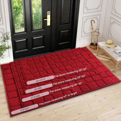 Front Door Mat Outside Entrance, Outdoor Indoor Door Mats for Entryway, Entrance, Entry, Patio, Waterproof Non Slip Doormat, Low-Profile, 20" × 31.5“, Black