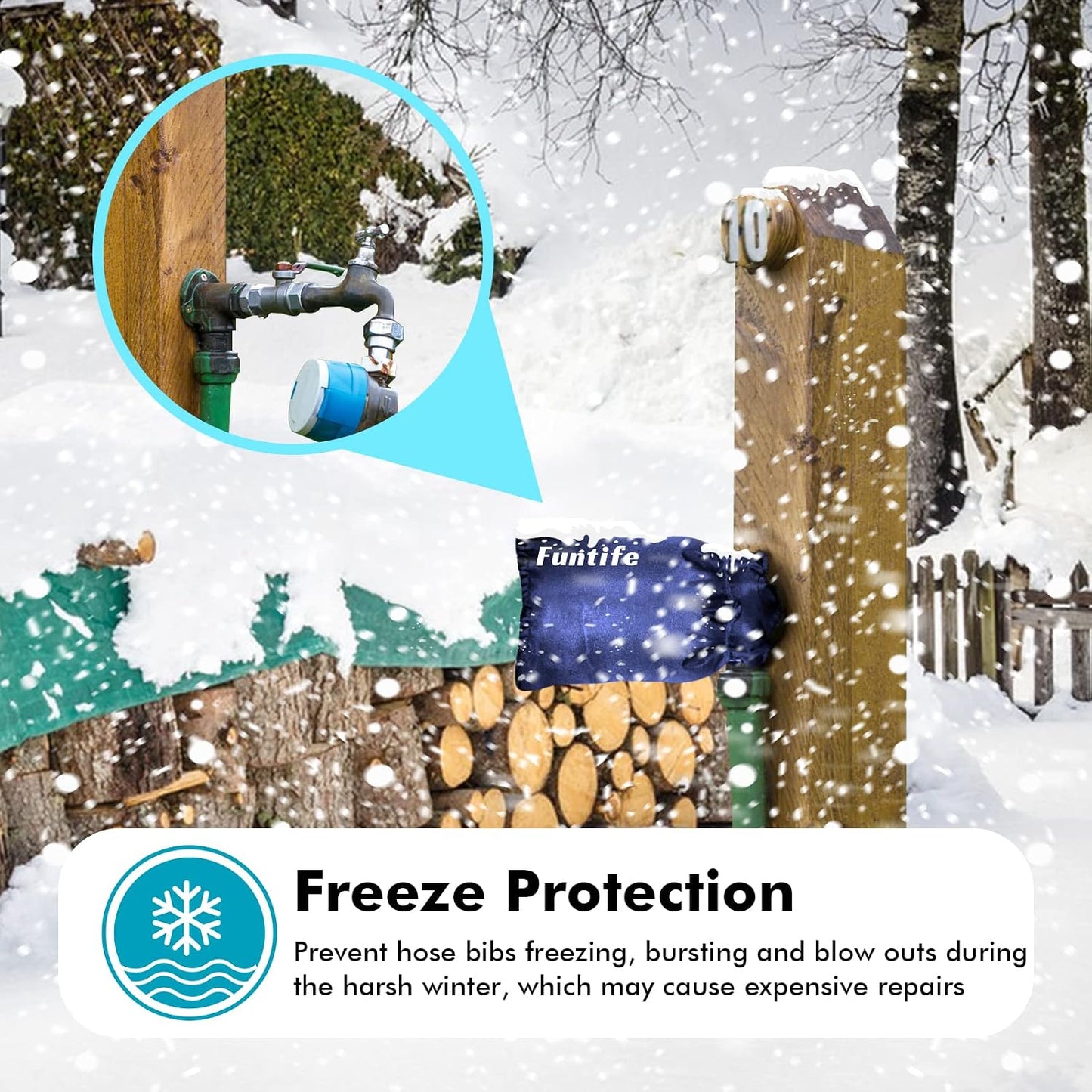 Outdoor Faucet Cover Socks for Winter Freeze Protection, Insulated Hose Spigot Covers for Outside Cold Weather Extra Large XL 2 PcsBLACK