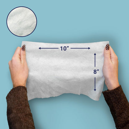 happimess WPE1003A Reusable Heavy Duty Kitchen Wipes, Strong & Durable Multi-Surface Cleaning Cloths for Counters, Stovetops & Grease, Streak-Free & Unscented, 50 Count, 8" x 10"