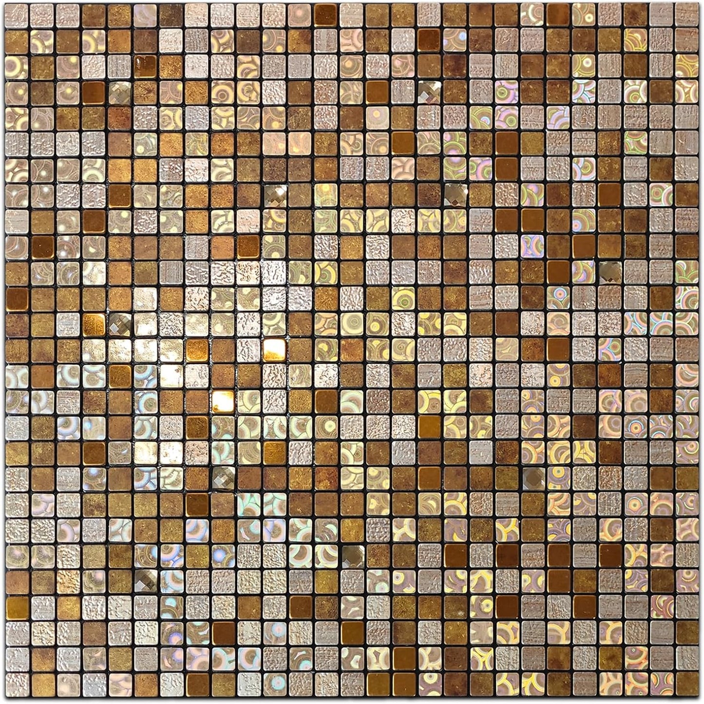 10 Sheets Peel and Stick Backsplash, Waterproof Mosaic Tile Self-Adhesive - Easy Cut to Size for Kitchen, Bathroom, Fireplace DIY Installation (10, Green+Blue Brushed)