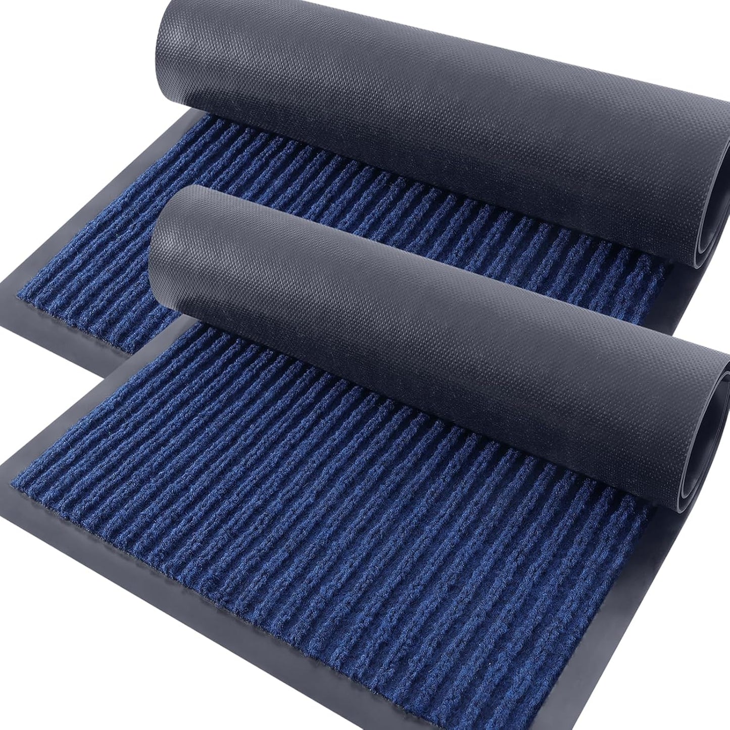 OLANLY Front Door Mat Indoor Outdoor Entrance, 2-Pack 29.5 x 17 Inch, Waterproof Heavy Duty Doormat, Fade Resistant, Low Profile, Easy Clean Patio Porch Welcome Floor Mats for Entry, Grey