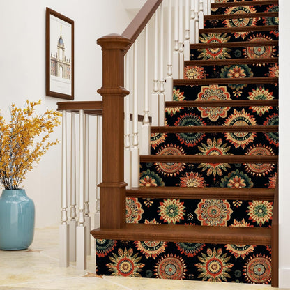 BOKEBEVE Leaves Contact Paper Floral Wallpaper Stick and Peel Boho Damask Wall Paper for Liner Drawer Cabinet Backsplash Renter Friendly Waterproof 17.5 x 118In