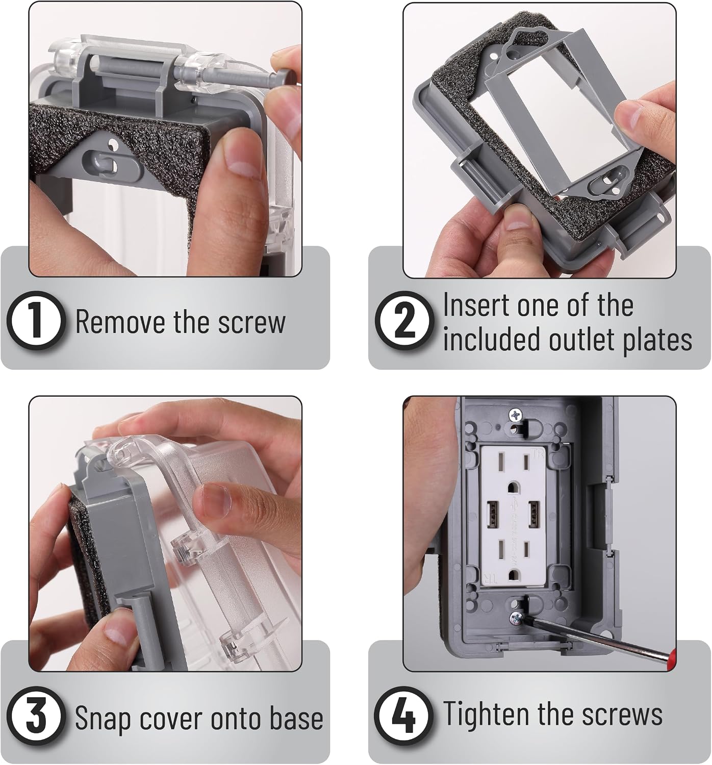 Bates- Weatherproof Electrical Outlet Cover, 1-Gang Outdoor Plug Cover | For Protection Against Rain Dust & Outdoor Use