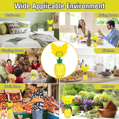 Fruit Fly Trap for Indoors, Effective Fruit Fly Catcher Gnat Killer with Sticker, Gnat Traps for House Indoor with Bait, Non-Toxic Reusable Easy to Use Fly Trap for Kitchen Home - 2 Pack, Clear Yellow
