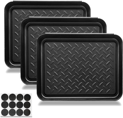 Small Boot Tray for Entryway Indoor, 2 Pack Wet Shoe Matt Tray for Floor Protection,Plastic Boot Mat w/Lip, Wet Shoe Mats for Mudroom (16.54in*12.6in*1.2in)