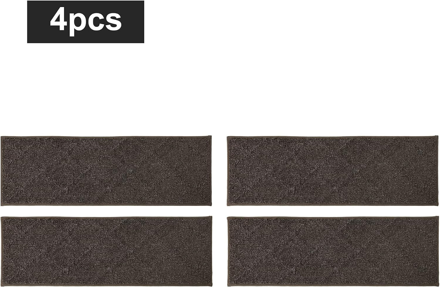 COSY HOMEER Edging Stair Treads Non-Slip Carpet Mat 28inX9in Indoor Stair Runners for Wooden Steps, Edging Stair Rugs for Kids and Dogs, 100% Polyester TPE Backing(4pc, Beige)