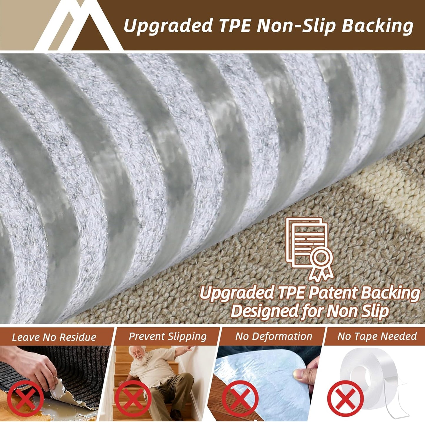 COSY HOMEER Soft Stair Treads Non-Slip Carpet Mat 28inX9in Indoor Stair Runners for Wooden Steps, Stair Rugs for Kids and Dogs, 100% Polyester TPE Backing 4pcs, Grey