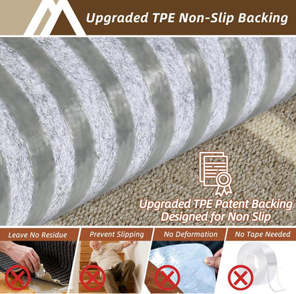 COSY HOMEER Soft Stair Treads Non-Slip Carpet Mat 28inX9in Indoor Stair Runners for Wooden Steps, Stair Rugs for Kids and Dogs, 100% Polyester TPE Backing 4pcs, Grey