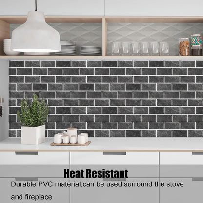 12-Sheet White Peel and Stick Wallpaper, Subway Tile 6''x12'' Self Adhesive Wall Tiles Waterproof PVC Stick on Backsplash Vinyl Decorative Tiles Stickers for Kitchen Bathroom