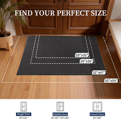 YIHOUSE Indoor Door Mat 24" x 36", Non-Slip Washable Entryway Mat, Dirt Trapper Absorbent Entrance Mat, Low Profile Floor Mat for Front/Back Door, Entryway, Khaki