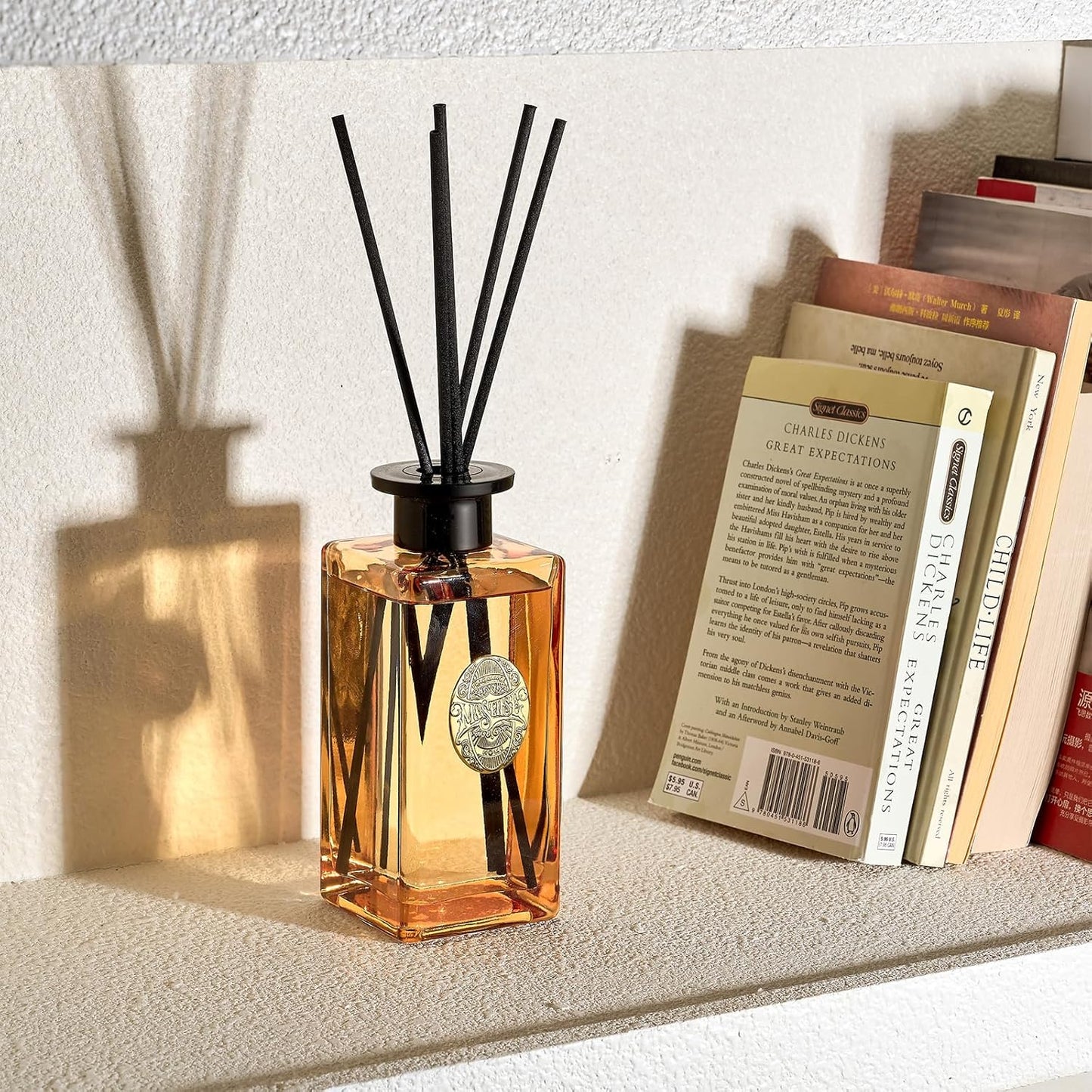 M&SENSE 6.3 oz Large Reed Diffuser Set | Lime+Basil Scent Oil Diffuser with Sticks | Hotel Collection Non-Toxic Home Fragrance |for Bedroom Bathroom Living Room - Colors B